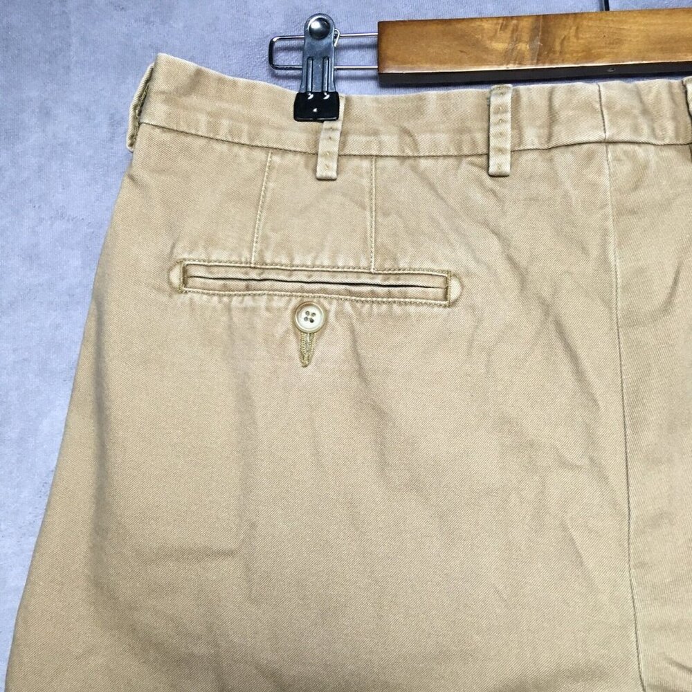 Peter Millar Mens Shorts size 34 Khaki Tan Pima Cotton Flat Front Casual Zip Fly - Picture 10 of 10